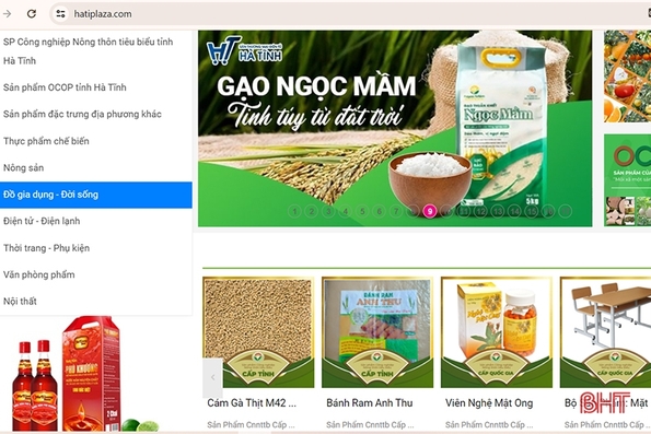 630 sản phẩm có mặt trên sàn thương mại điện tử Hà Tĩnh